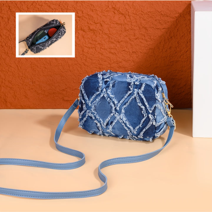 Geometric Check Crossbody Bag