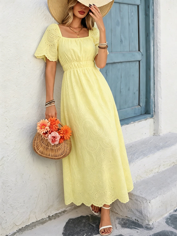Vintage Eyelet Midi Dress — Romantic Coquette White