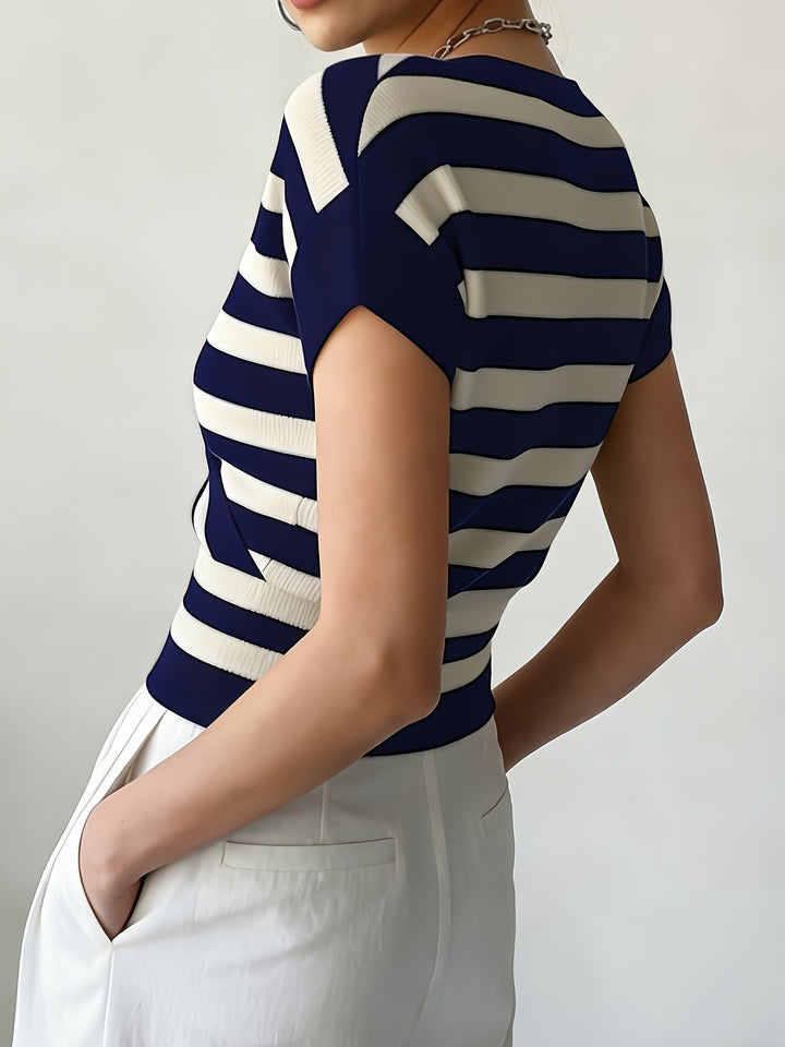 The Striped Short Sleeve Knit