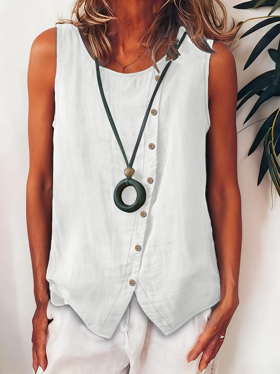 The Sleeveless Button-Up