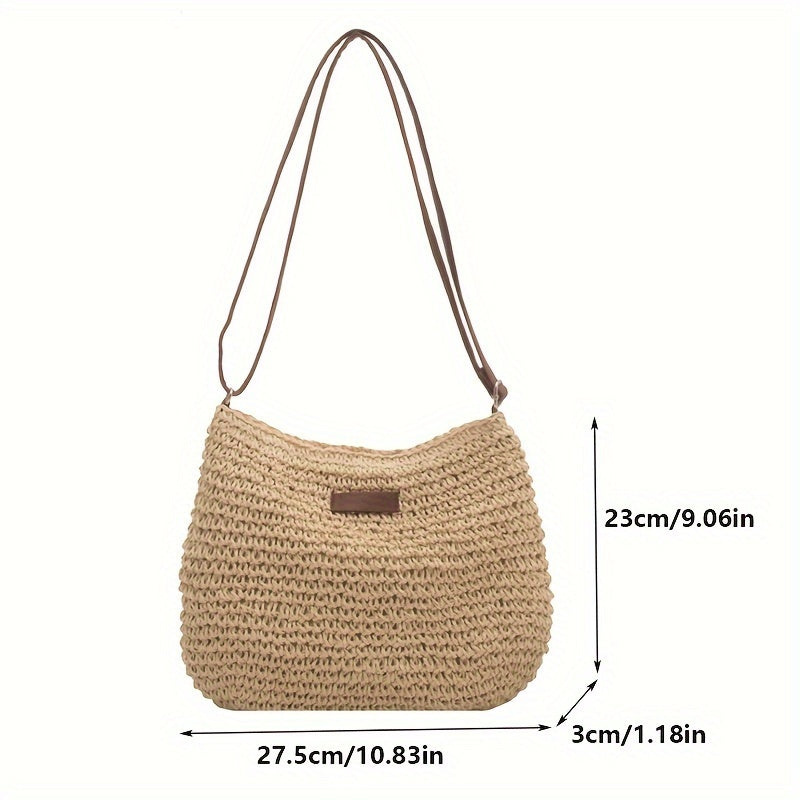 The Sienna Woven Crossbody — Handmade Crescent Bag