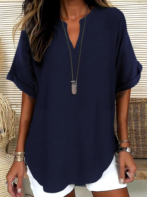 The Xalina Notched-Neck Blouse