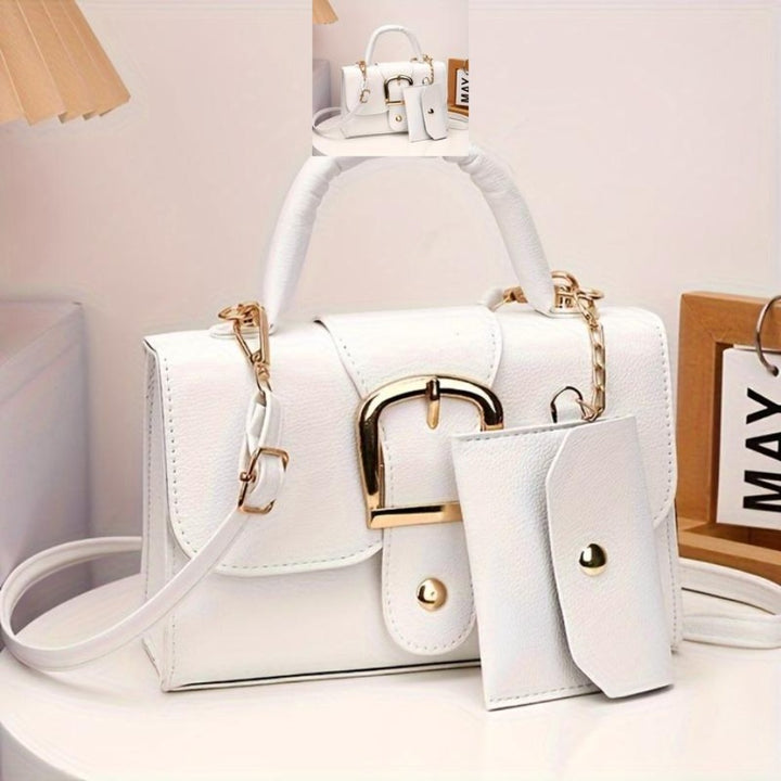 Golden Accent Buckle Bag