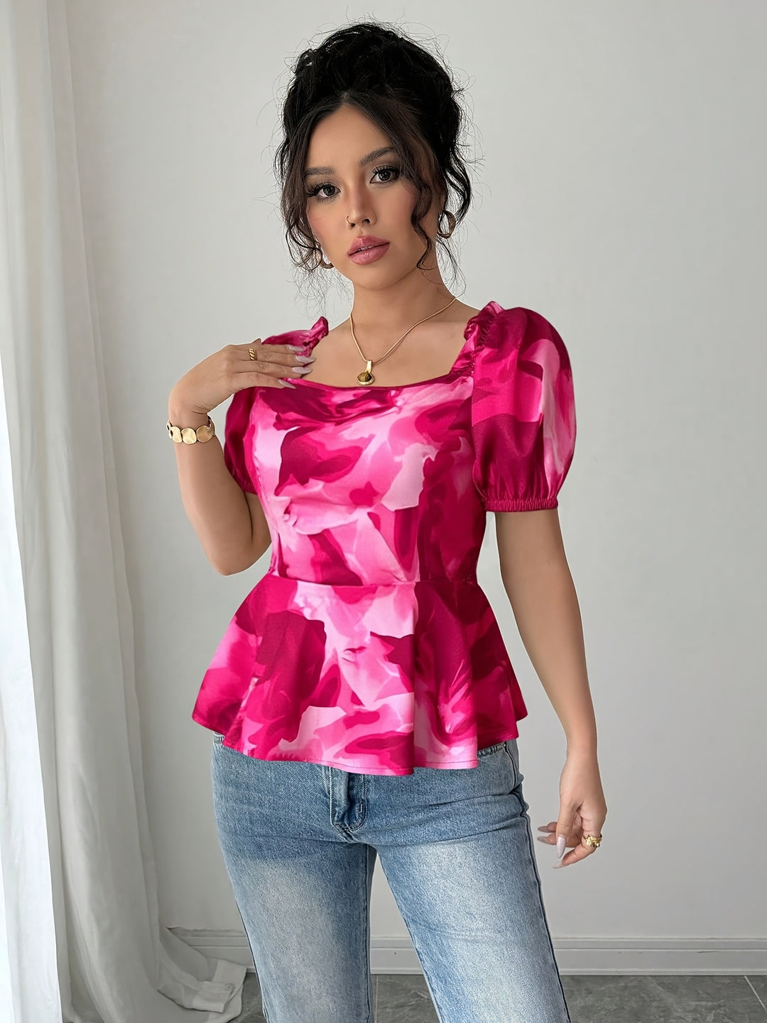 The Floral Square Neck Set