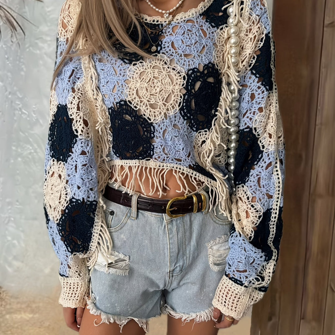 The Boho Fringe Long Sleeve Pullover