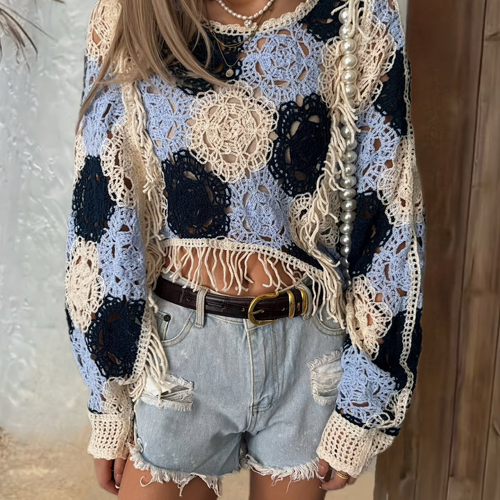 The Boho Fringe Long Sleeve Pullover