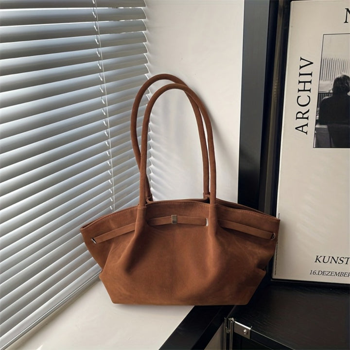 Aurora Suede-Velvet Shoulder Bag – Stylish & Multi-Pocket