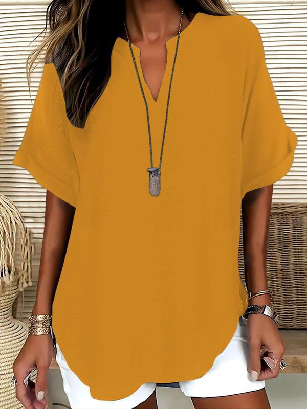 The Xalina Notched-Neck Blouse