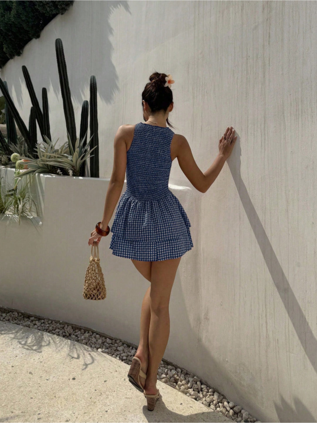 The Checkered Puff Dress
