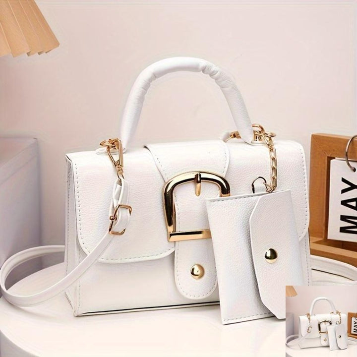 Golden Accent Buckle Bag