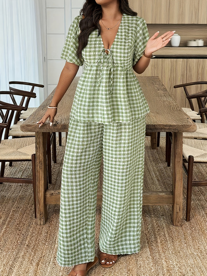 The Checkered Tie Top