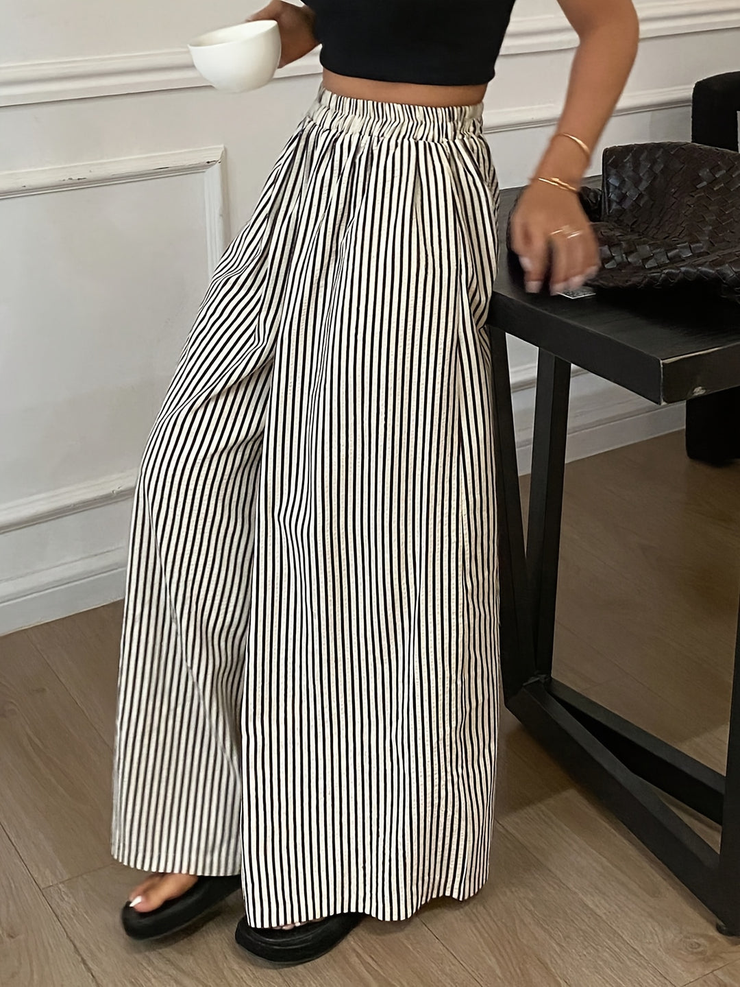 The Striped Wide-Leg Trouser