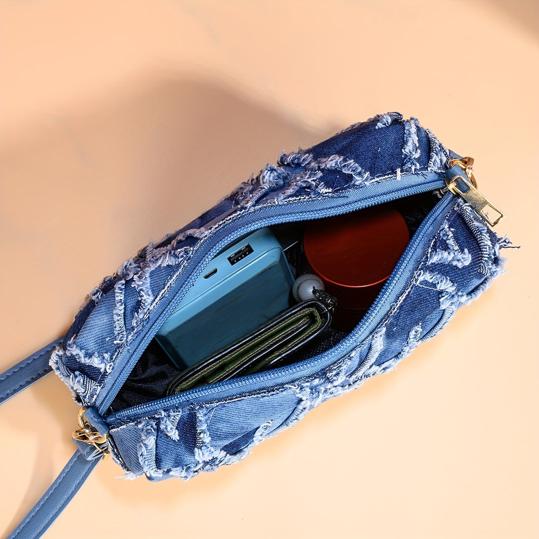Geometric Check Crossbody Bag