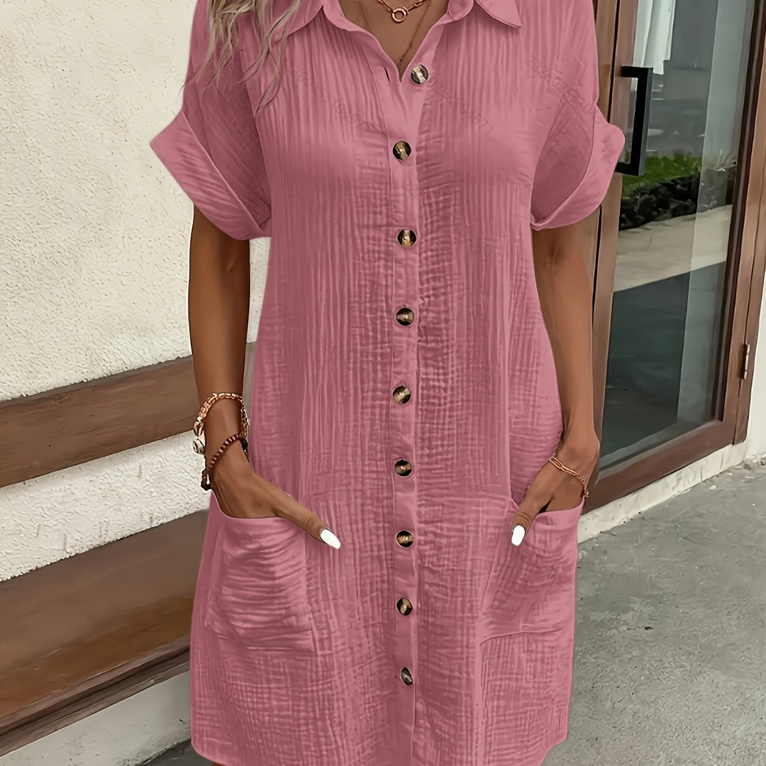 The Rosa Button Shirt Dress