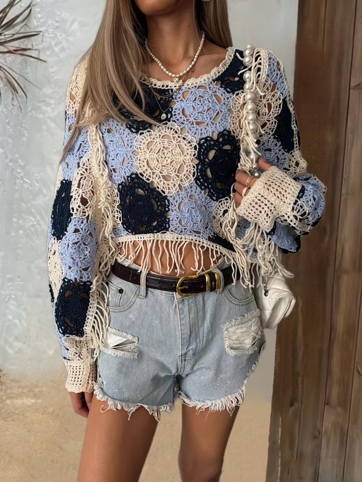The Boho Fringe Long Sleeve Pullover