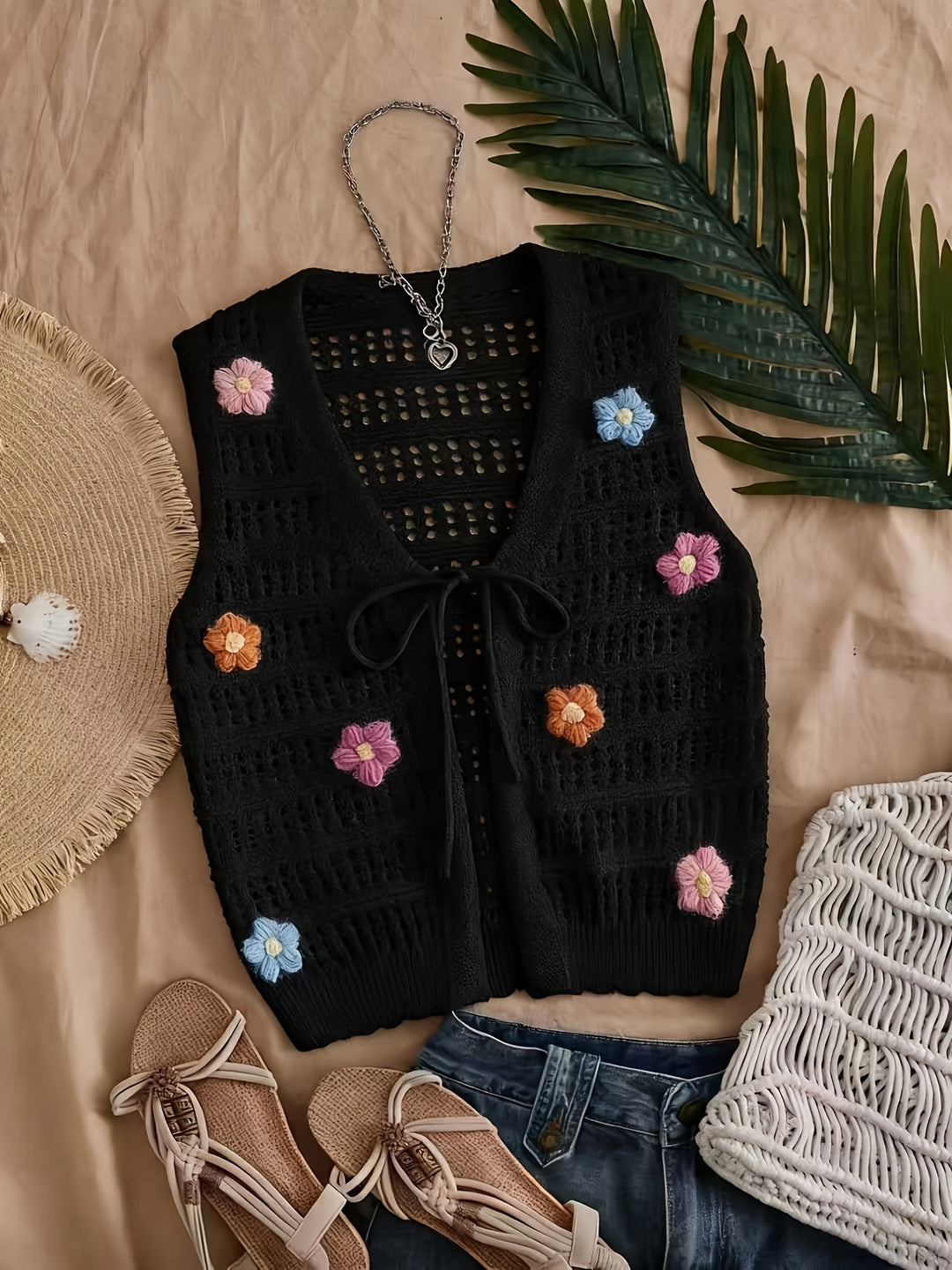 The Floral Open-Knit Cardigan