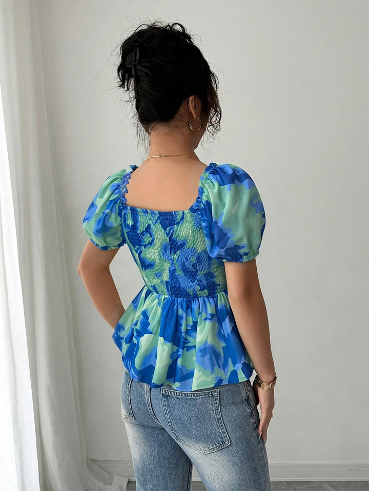 The Floral Square Neck Set