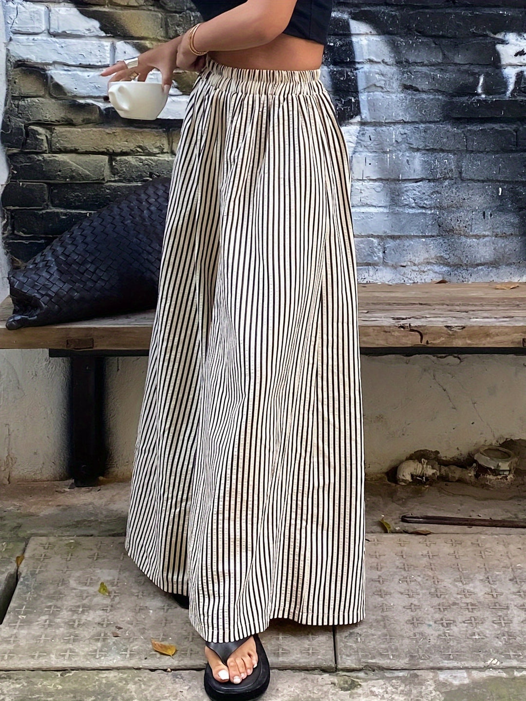 The Striped Wide-Leg Trouser