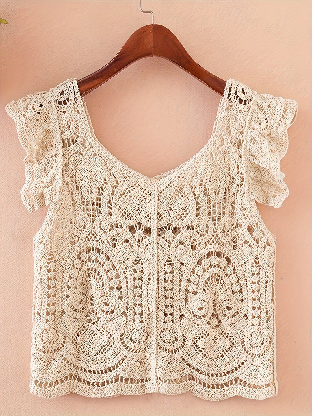 The Ruffle Button Crochet Cardigan