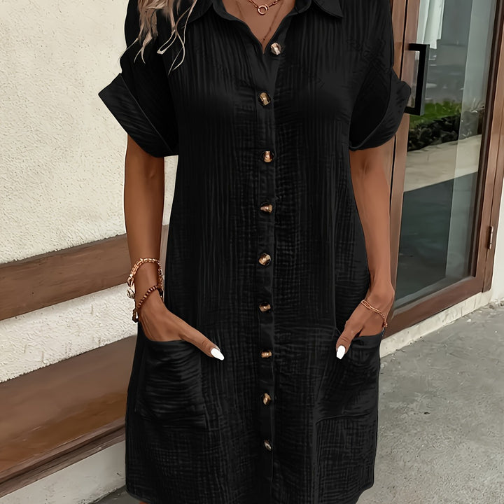 The Rosa Button Shirt Dress