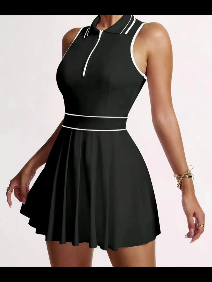 The Striped Zip Tennis Skirt