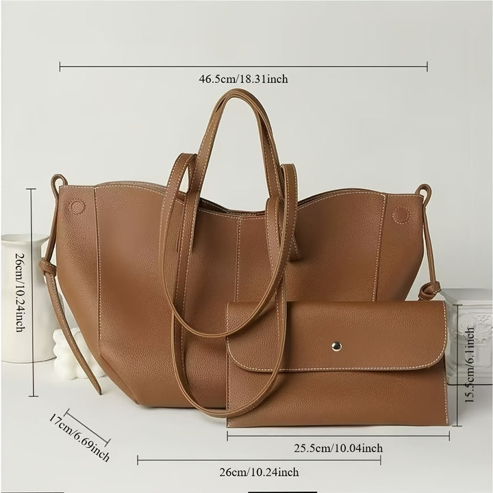 The Mira Soft Tote — Lightweight Faux-Leather Shoulder Bag