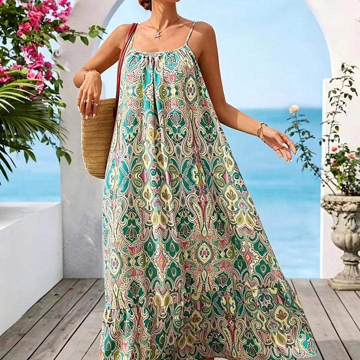 Bohemian Riviera Maxi Dress — Paisley Cami Maxi