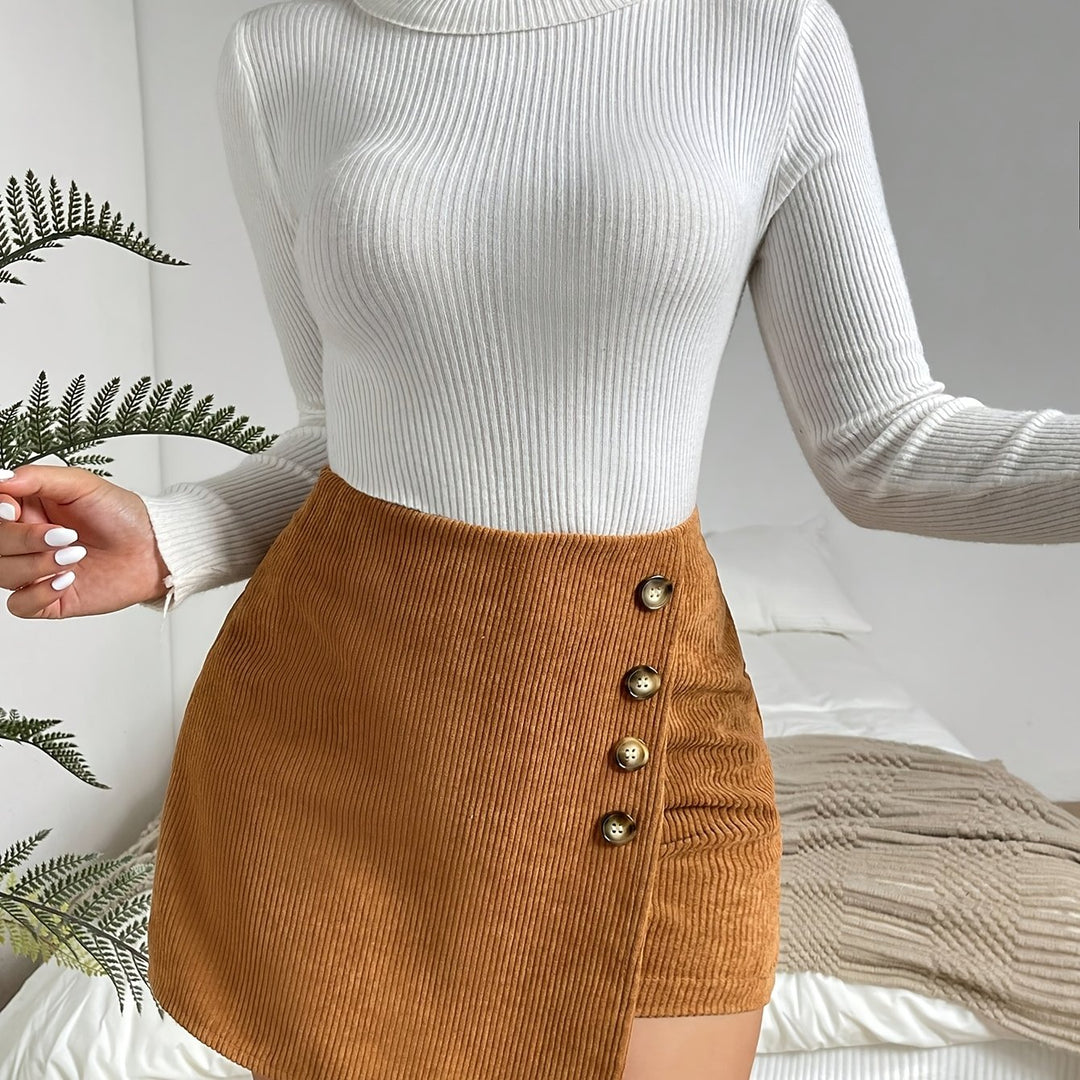 Button Detail Wrap Dress