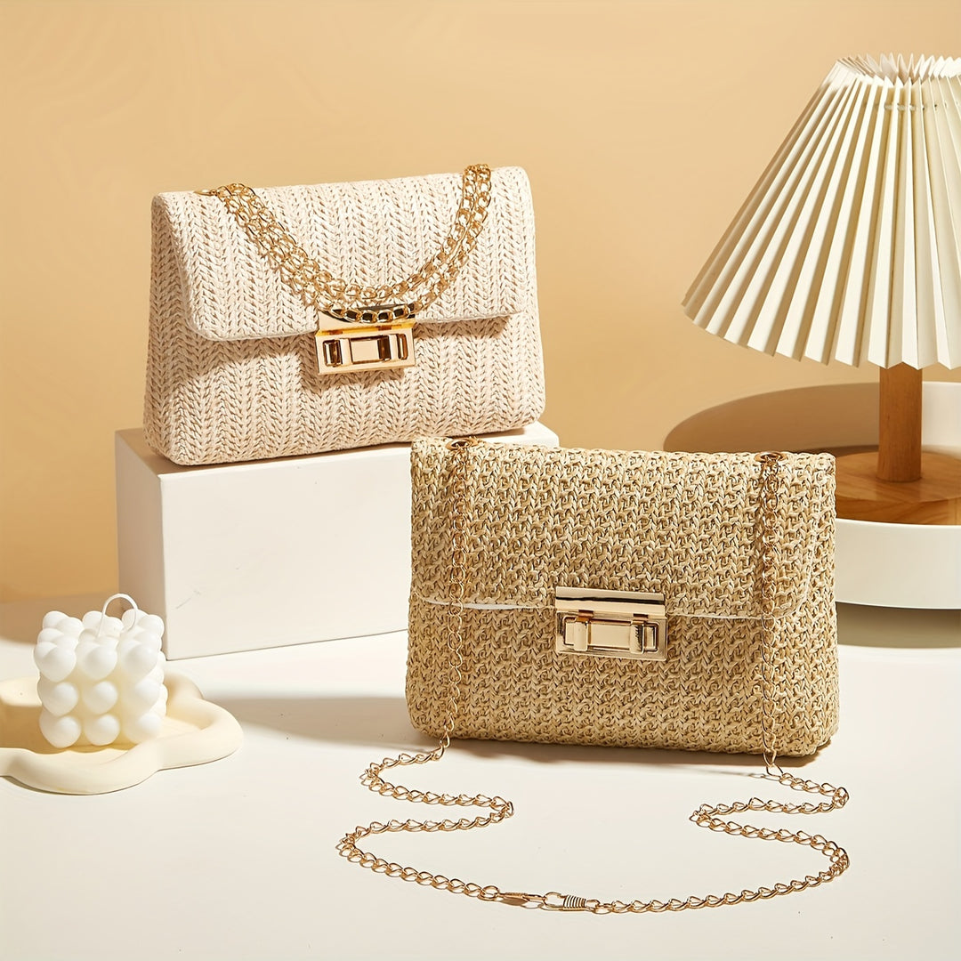 Mila&June's Shoulder Bag With Chain Lock, Small Square