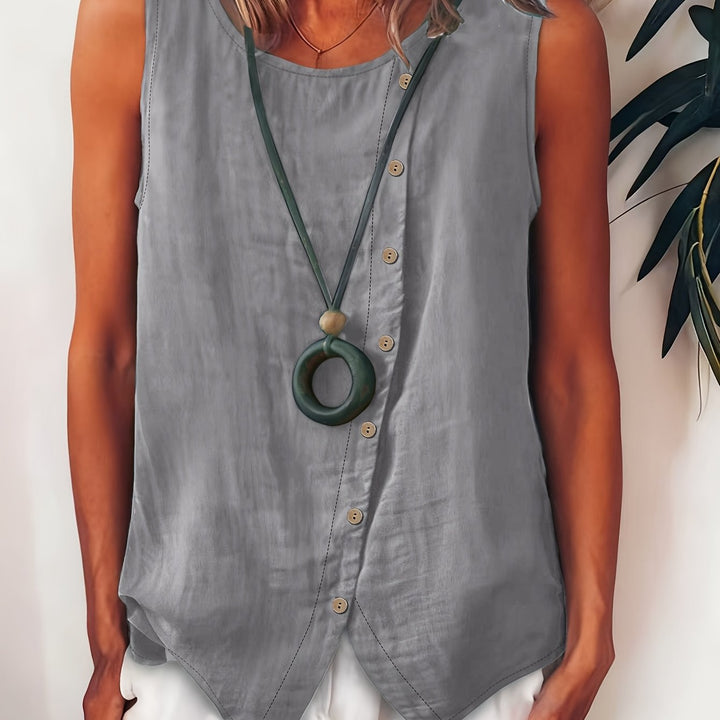 The Sleeveless Button-Up