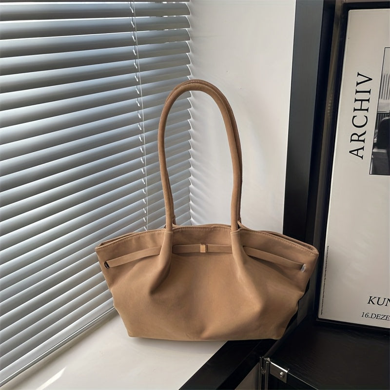 Aurora Suede-Velvet Shoulder Bag – Stylish & Multi-Pocket