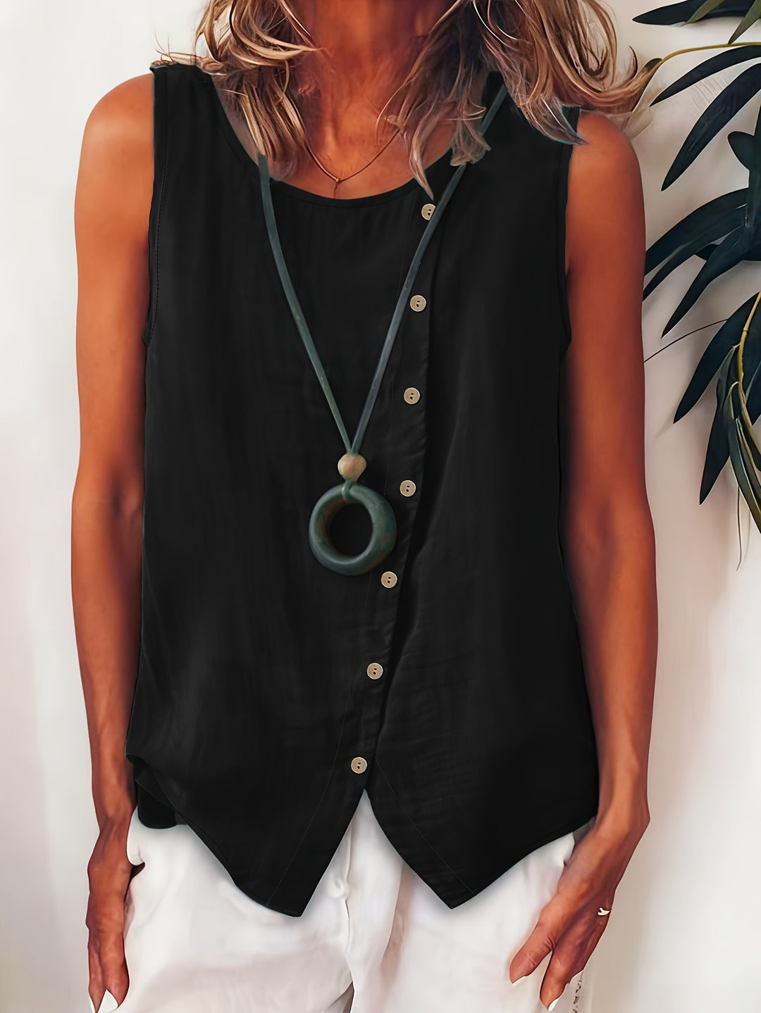 The Sleeveless Button-Up