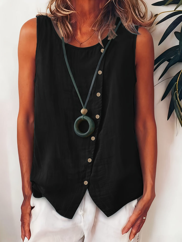 The Sleeveless Button-Up