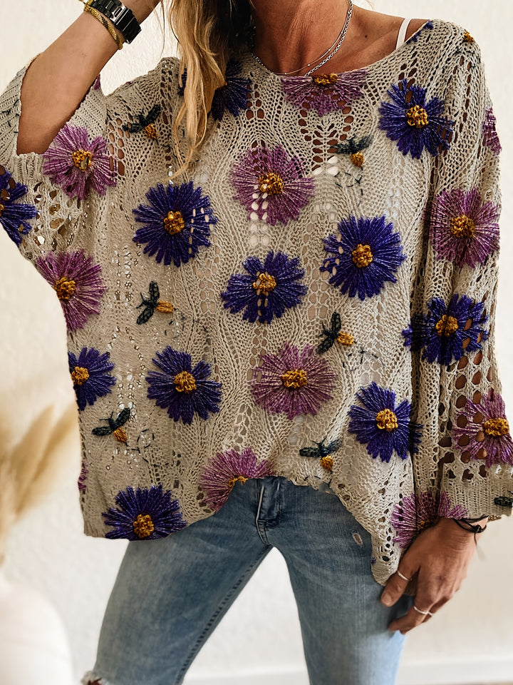 The Rhombus Batwing Floral Cover-Up