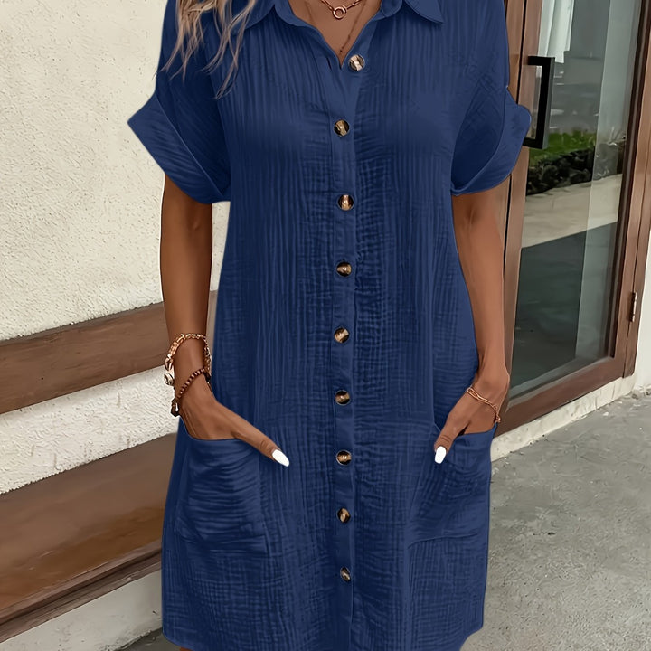 The Rosa Button Shirt Dress