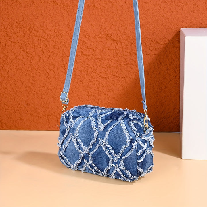 Geometric Check Crossbody Bag