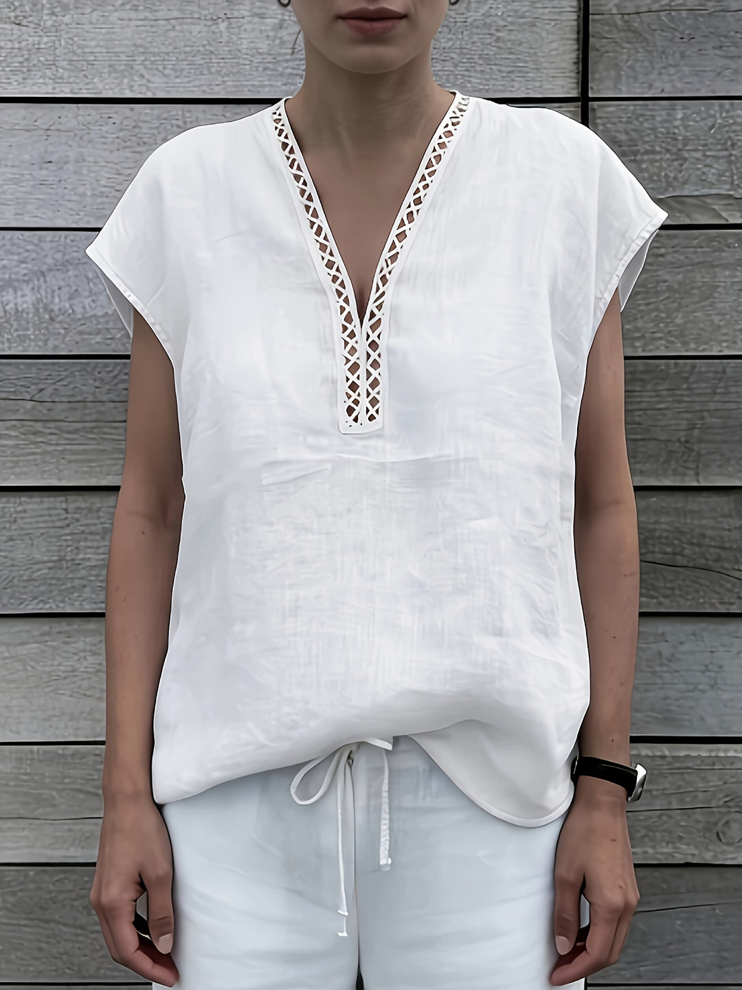 The Linen V-Neck Blouse