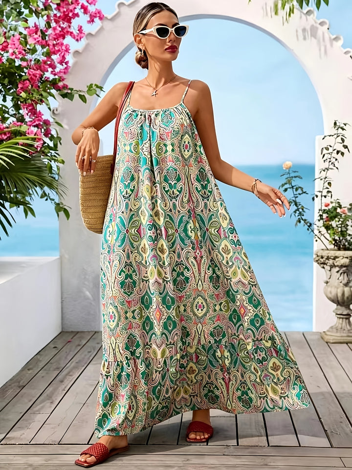 Bohemian Riviera Maxi Dress — Paisley Cami Maxi
