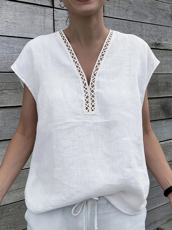 The Linen V-Neck Blouse