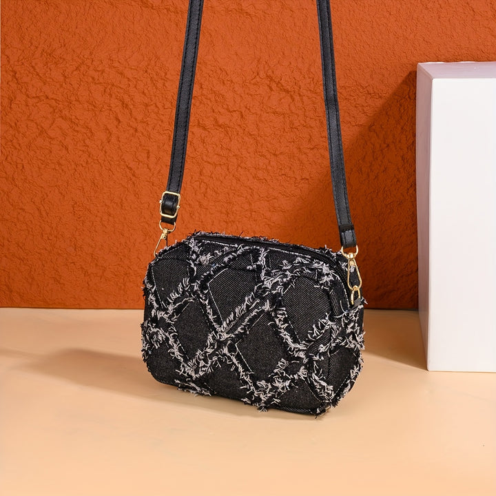 Geometric Check Crossbody Bag