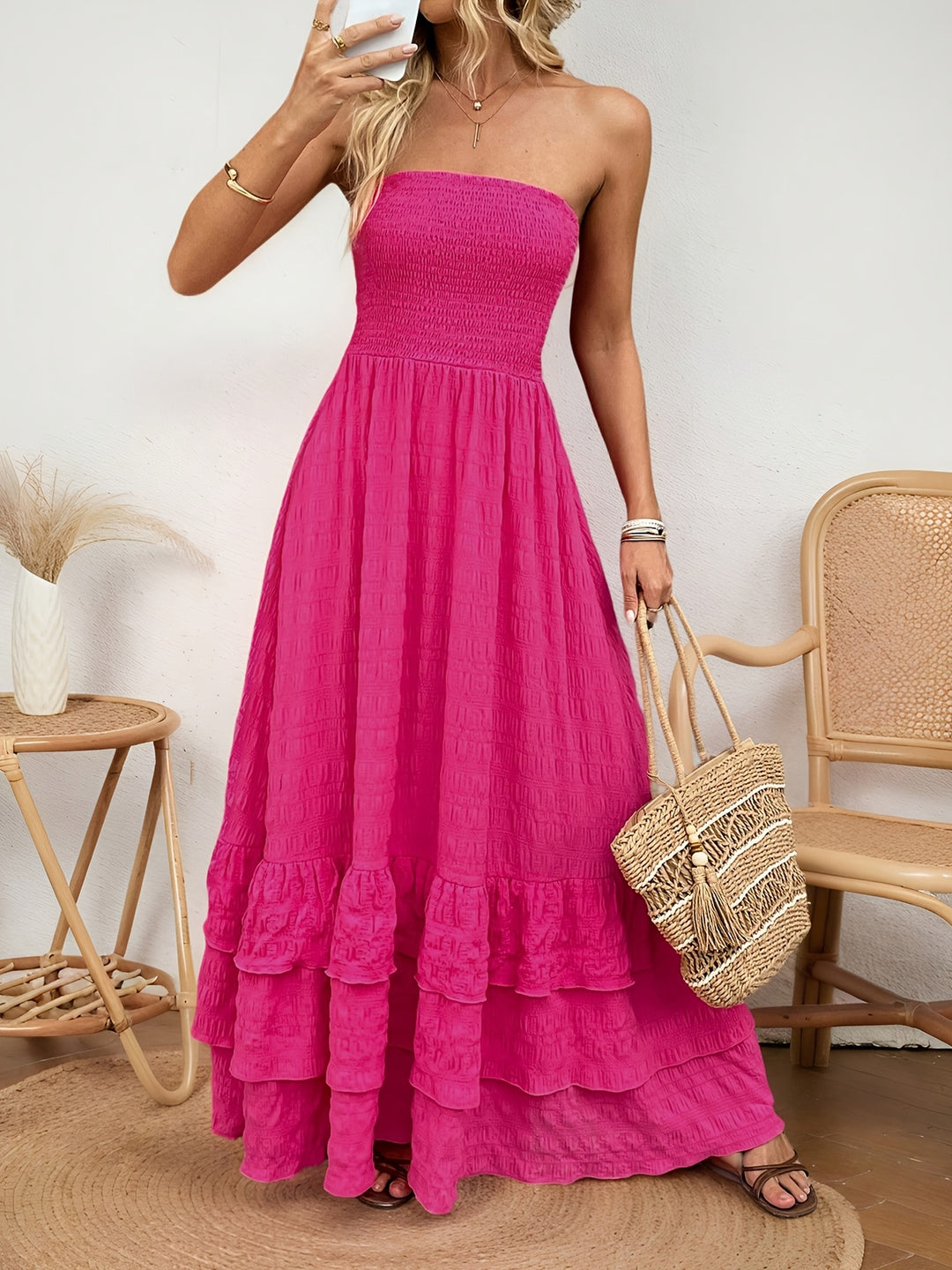 The Strapless Bohemian Maxi Dress