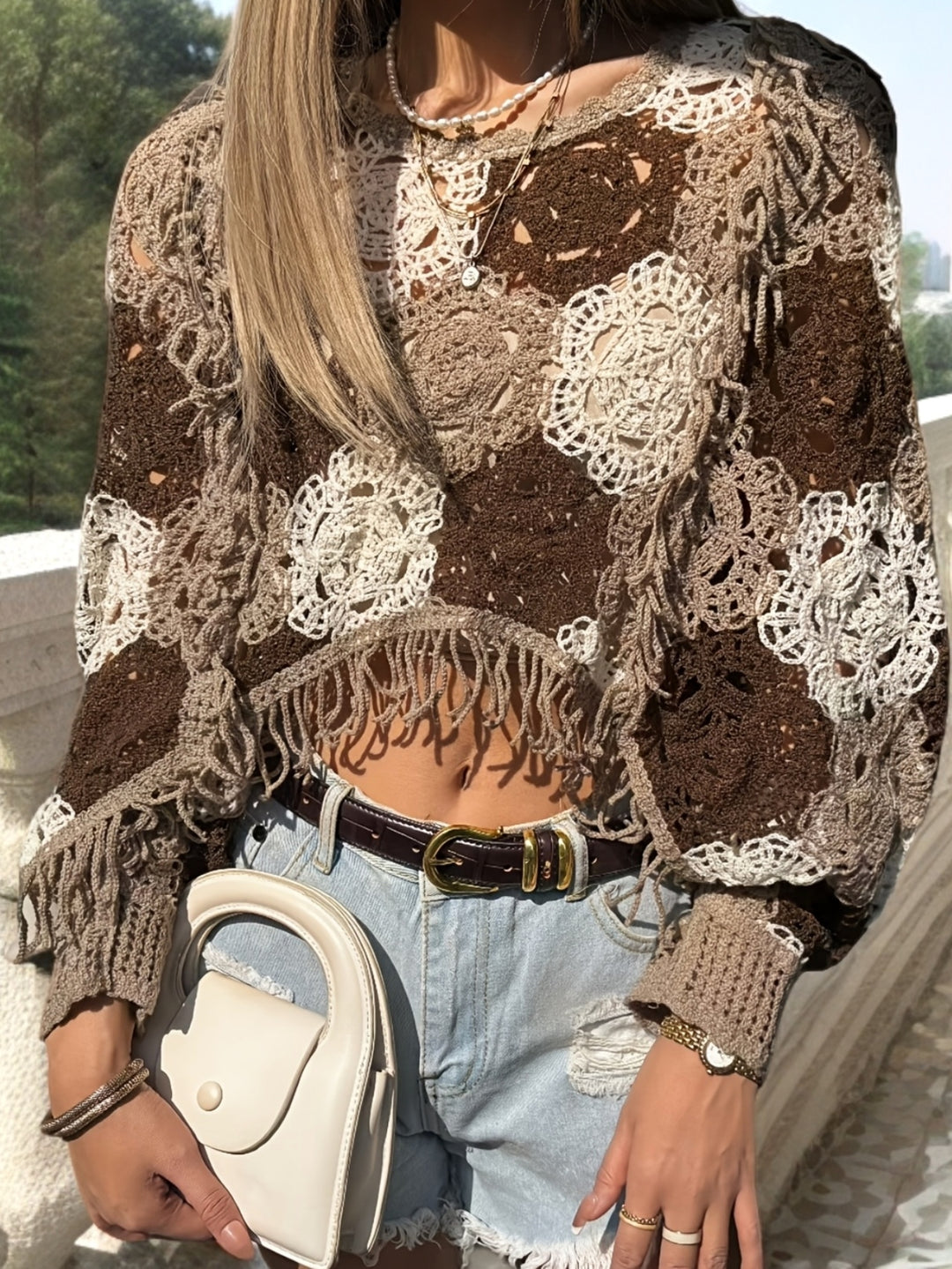 The Boho Fringe Long Sleeve Pullover
