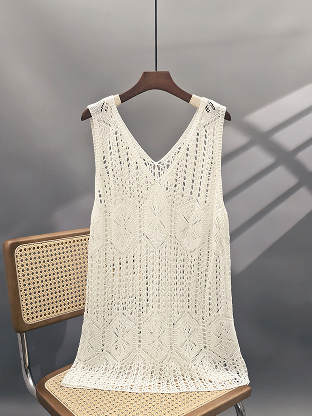 The V-Neck Hollow Side-Slit Vest