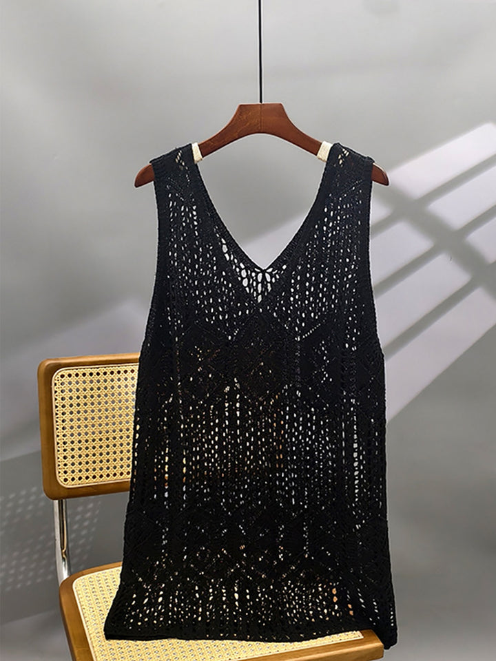 The V-Neck Hollow Side-Slit Vest