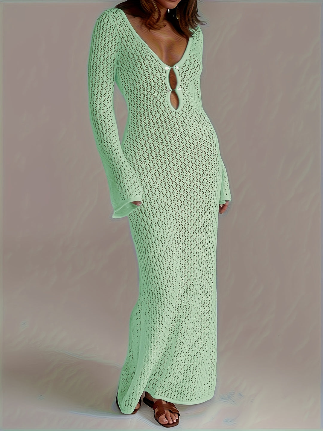 Riviera Crochet Beach Cover-Up — Long Maxi Dress