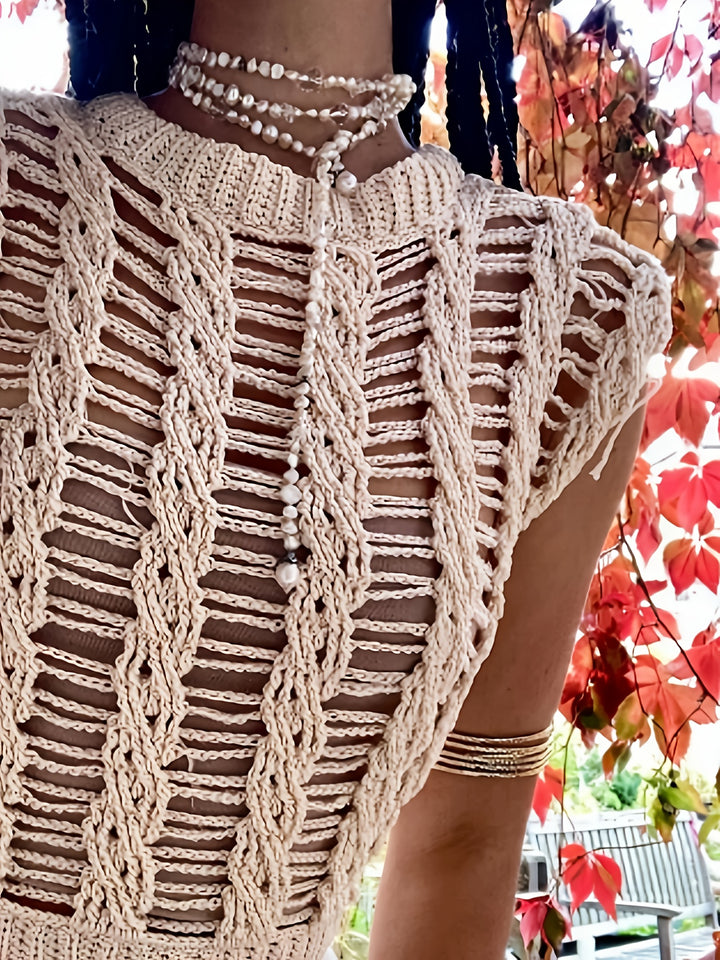 The Ripped Cable-Knit Crop Vest