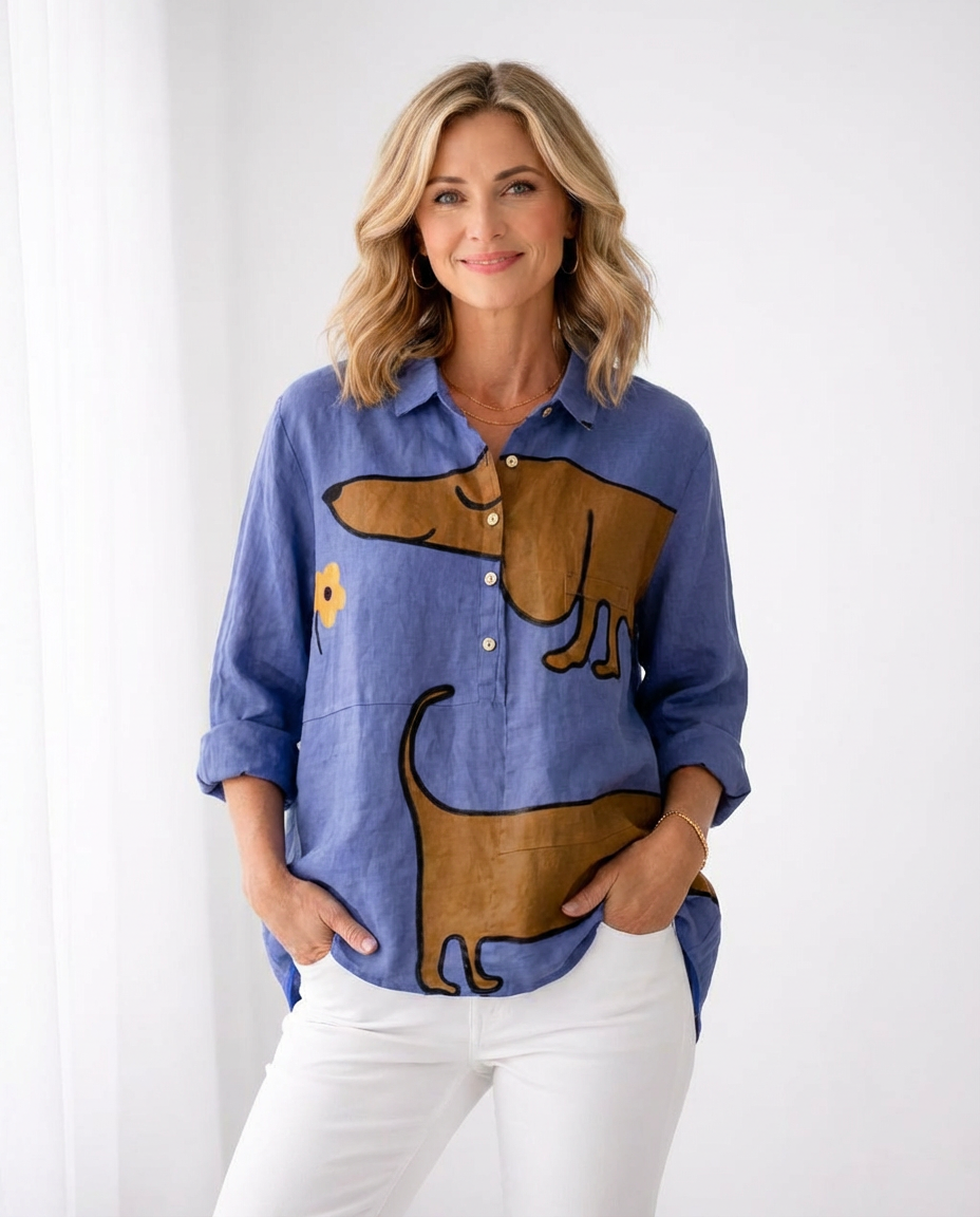 The Kenzie Dog-Print Top